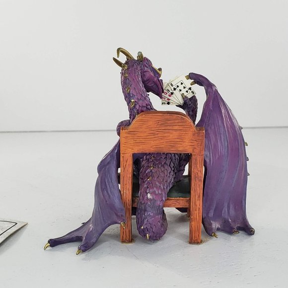 Hamilton Collection Dragon Hold Em Or Fold Em Poker Face Ace Figurine *FLAW* - Picture 4 of 10